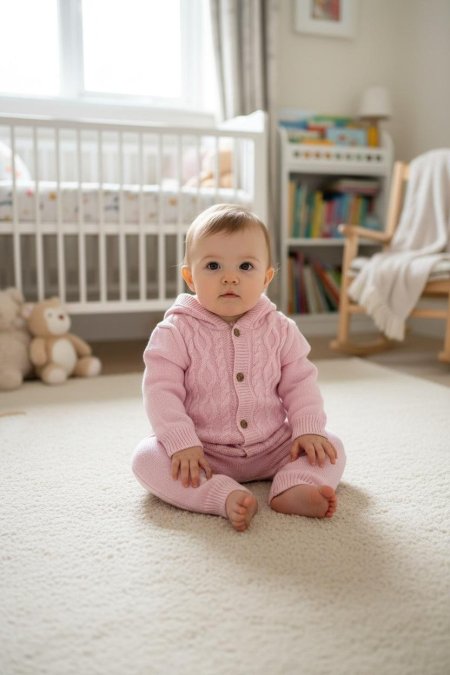 طقم ورد محبوك بقبعة