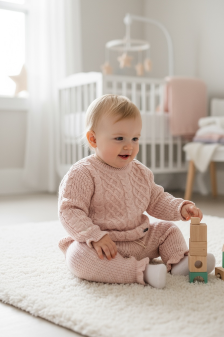 طقم الشتاء الوردي