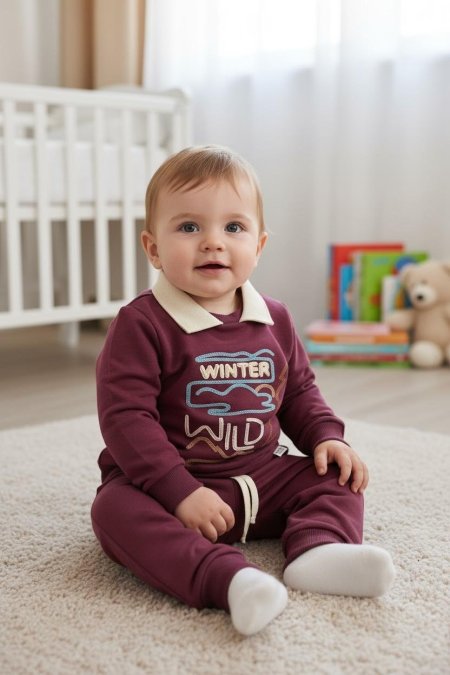 طقم برغندي ناعم