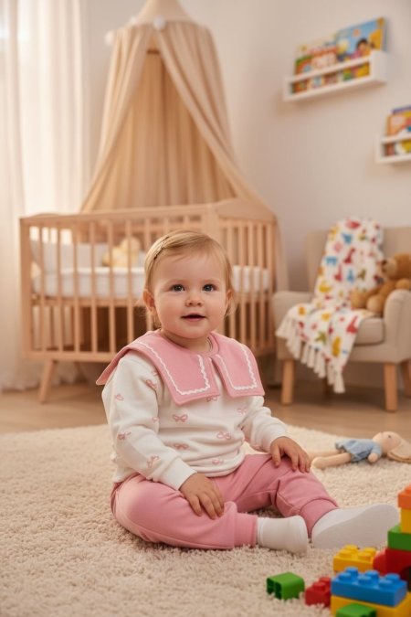 طقم الياقة الوردية