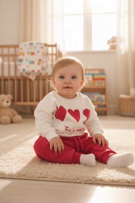 طقم القلوب الوردية