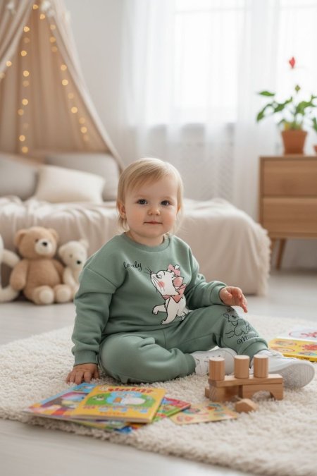 طقم باللون الاخضر